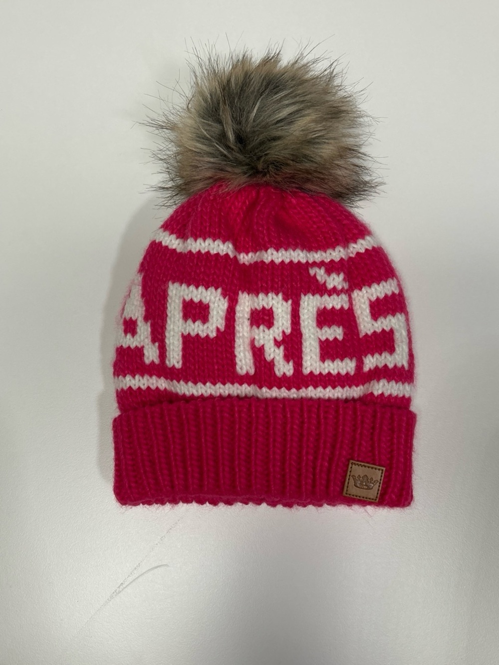 Girls' Hot Pink 'APRÈS' Knit Pom Beanie